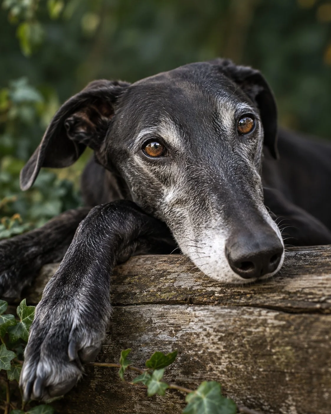 senior greyhound portrait